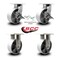 Service Caster 8'' Heavy Duty Semi Steel Cast Iron Caster Set 2 Swivel Lock/Brake 2 Rigid, 4PK CRAN-SCC-KP92S830-SSR-SLB-BSL-2-R-2 - alternate 4